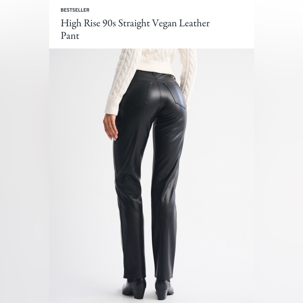 A&F | High Rise 90s Straight Vegan Leather Pant